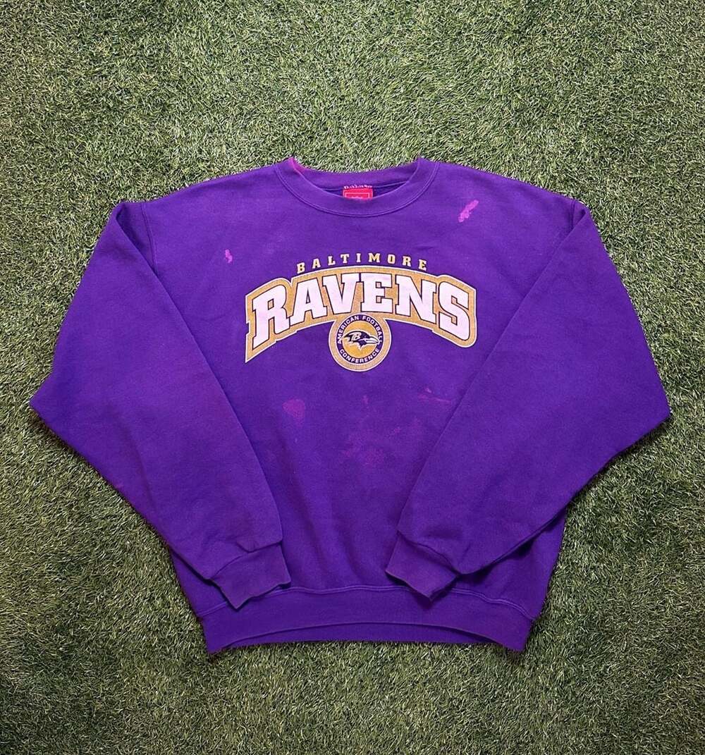 Vintage 1990s Baltimore Ravens NFL Crewneck Sweatshirt Purple Size XL